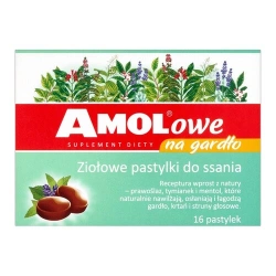 AMOLowe na gardło 16 pastylek do ssania