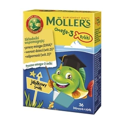 MOLLERS Omega-3 Rybki jabłkowe 36 żelek