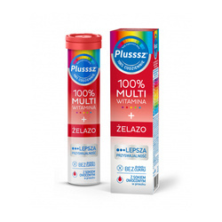 Plusssz 100%Multiwitamina + Żelazo 20 tabletek musujących