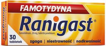 Famotydyna Ranigast 20mg x 30 tabl.