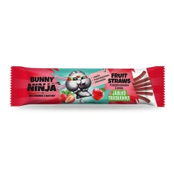 Bunny Ninja Fruit Straws jabłko–truskawka 16 g – owocowa przekąska