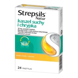 Strepsils Natur kaszel suchy i podrażnione gardło 24 pastylki – roślinny lek łagodzący kaszel i podrażnienia
