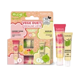 FLOS-LEK VEGE DUET IDEALNE USTA Zestaw cukrowy scrub gruszkowy 14g + limonkowa wazeliza do ust 10 g
