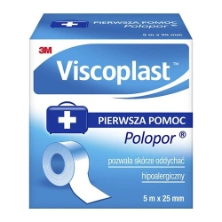 Viscoplast Polopor 5 m x 25 mm – włókninowy przylepiec medyczny