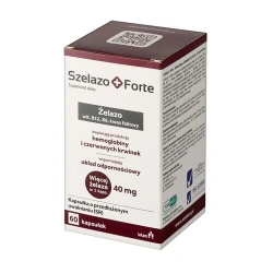 Szelazo + Forte 60 kapsułek – wspomaganie poziomu żelaza i prawidłowej produkcji czerwonych krwinek
