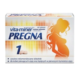 Vita-Miner Pregna 60 tabletek – suplement diety dla kobiet planujących ciążę i w I trymestrze