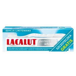 Lacalut Perfect White 75 ml + szczoteczka - na wybielanie i higienę zębów