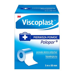 Viscoplast Polopor 5 m x 50 mm – włókninowy przylepiec medyczny