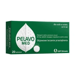 Pelavo Med – tabletki z wyciągiem z pelargonii na objawy przeziębienia 20 tabletek