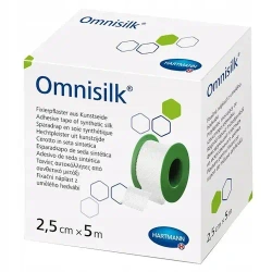 Przylepiec z białego jedwabiu syntetycznego – hipoalergiczny przylepiec medyczny 2.5cm x 5m 1 sztuka