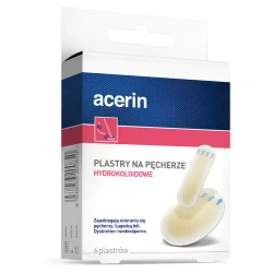 Acerin Hydrokoloidowe plastry 6 sztuk - na pęcherze i otarcia na stopach