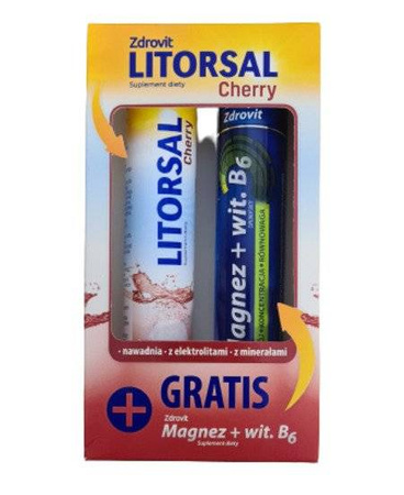 Zdrovit Litorsal Cherry + Mg+Wit.B6 24 tabletki musujące